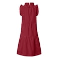 thumbnail image 5 of Sngxgn Mini Sweater Dress for Women, Button up Long Sleeve Knit Dresses for Work in Fall(Red,S), 5 of 5