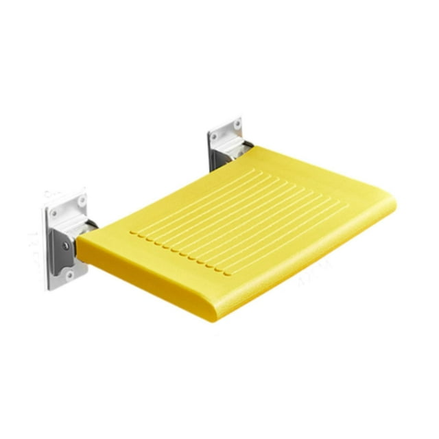Milaget Folding Shower Seat Wall Mount, Bathroom Stool Stable Foldable Shower Bench for Inside Shower Home Those with Mobility Issues Yellow