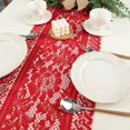 thumbnail image 3 of 33*183, Camino de Mesa Rojo Rojo, Camino de Mesa Tejido FainFun, Decoración de Mesa Vintage, Camino de Mesa Rectangular de Tela Navideña, para Decoración de Mesa de Boda, Bautismo, Comunión, 3 of 5