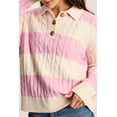 thumbnail image 1 of FOLUNSI Chic Stripe Henley Sweater | Soft Cable Knit Basic, 1 of 8