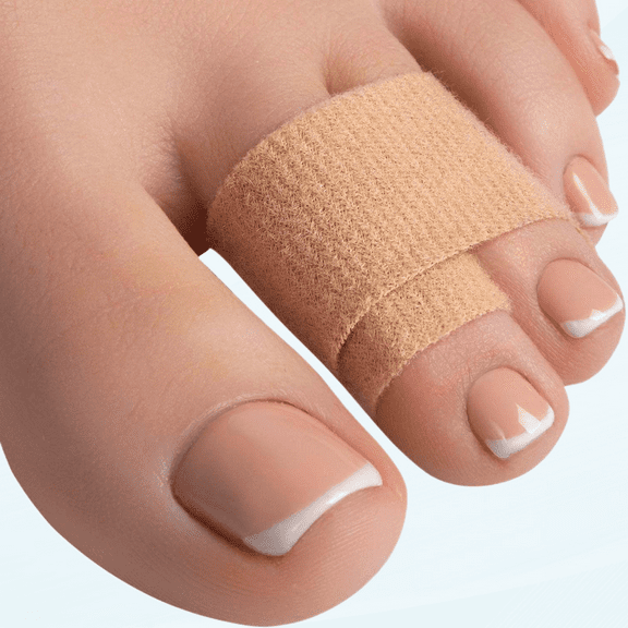 Hammer Toe Straightener Corrector Splint - 4 Broken Toe Wraps, Brace Orthopedic Separator, Cushioned Bandages, Heal Wrap Toe Straighteners for Crooked Toes, Align (Beige)