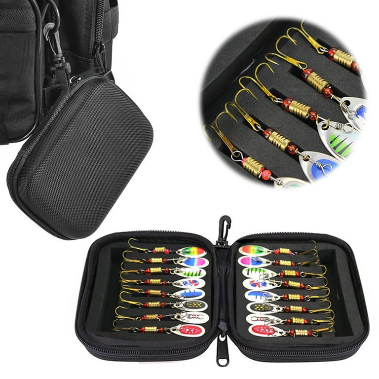 Lixada 16pcs Fishing Spoons Lures Metal Baits Set for Trout Bass Casting Spinner Fishing Bait with Storage Bag Case