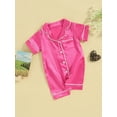 Jendukie Toddler Newborn Baby Girls Summer Jumpsuit Pajama Short Sleeve