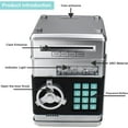 thumbnail image 3 of UN Piggy Bank Electronic Mini ATM for Kids Baby Toy, Safe Coin Banks Money Saving Box Password Code Lock for Children,Boys Girls Best Gift (Silver), 3 of 12