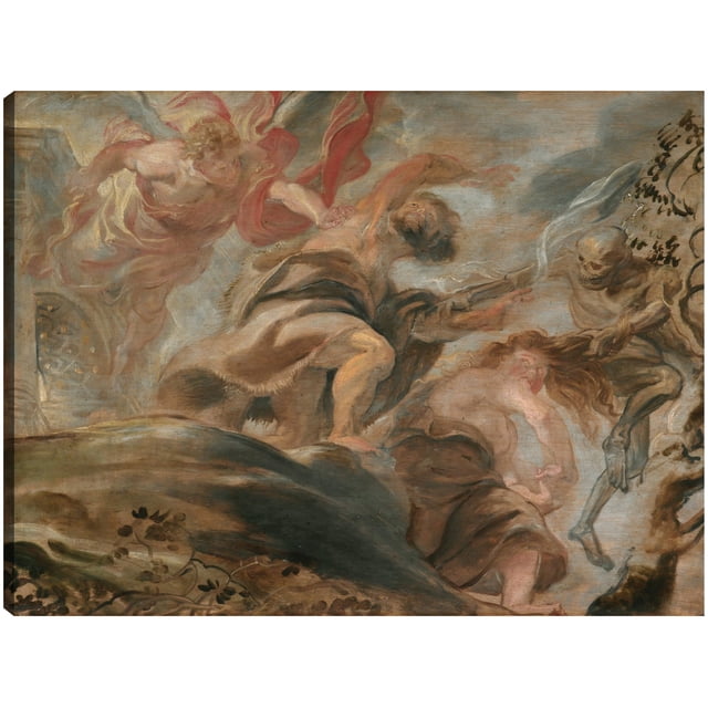 Cuadro Decorativo - Expulsión del Jardín del Edén (1620) Jr Impresión en canvas, estrechado.