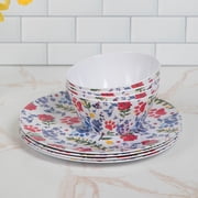 GreaterGood Flower Garden Paws Melamine Dinnerware Set - Set of 4