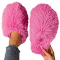 thumbnail image 4 of Bkhluea Fuzzy Faux Fur Slippers Women's Fluffy Long Hair Faux Fur Slip on Slides Fluffy Outdoor Flat Slippers Non-Slip Warm Home Slide Shoes, 4 of 7