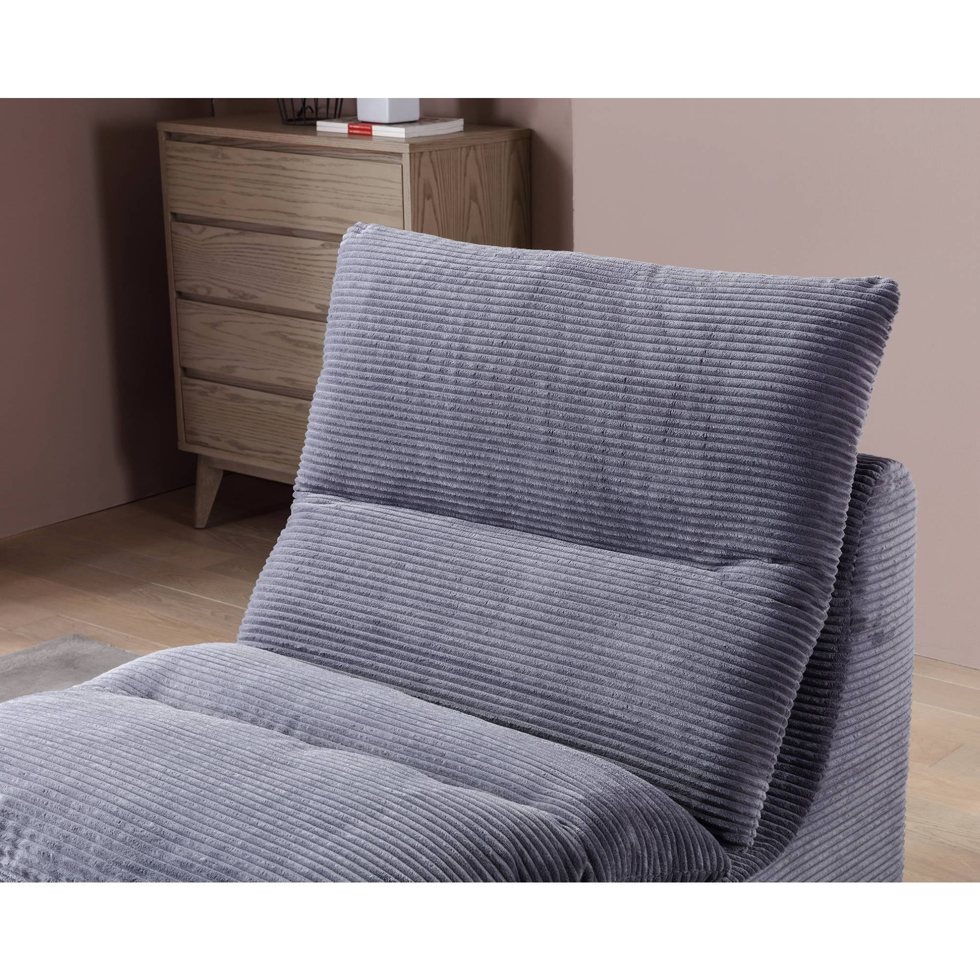 TrumanPick Bean Bag Chairs for Adults, Cloud Floor Sofa Couch Foam Lounge Chair for Living Room, Grey
