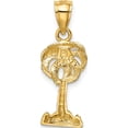 thumbnail image 4 of 14K Yellow Gold Polished Diamond-Cut Palm Tree Pendant (25 X 10) Made In United States k6078, 4 of 6