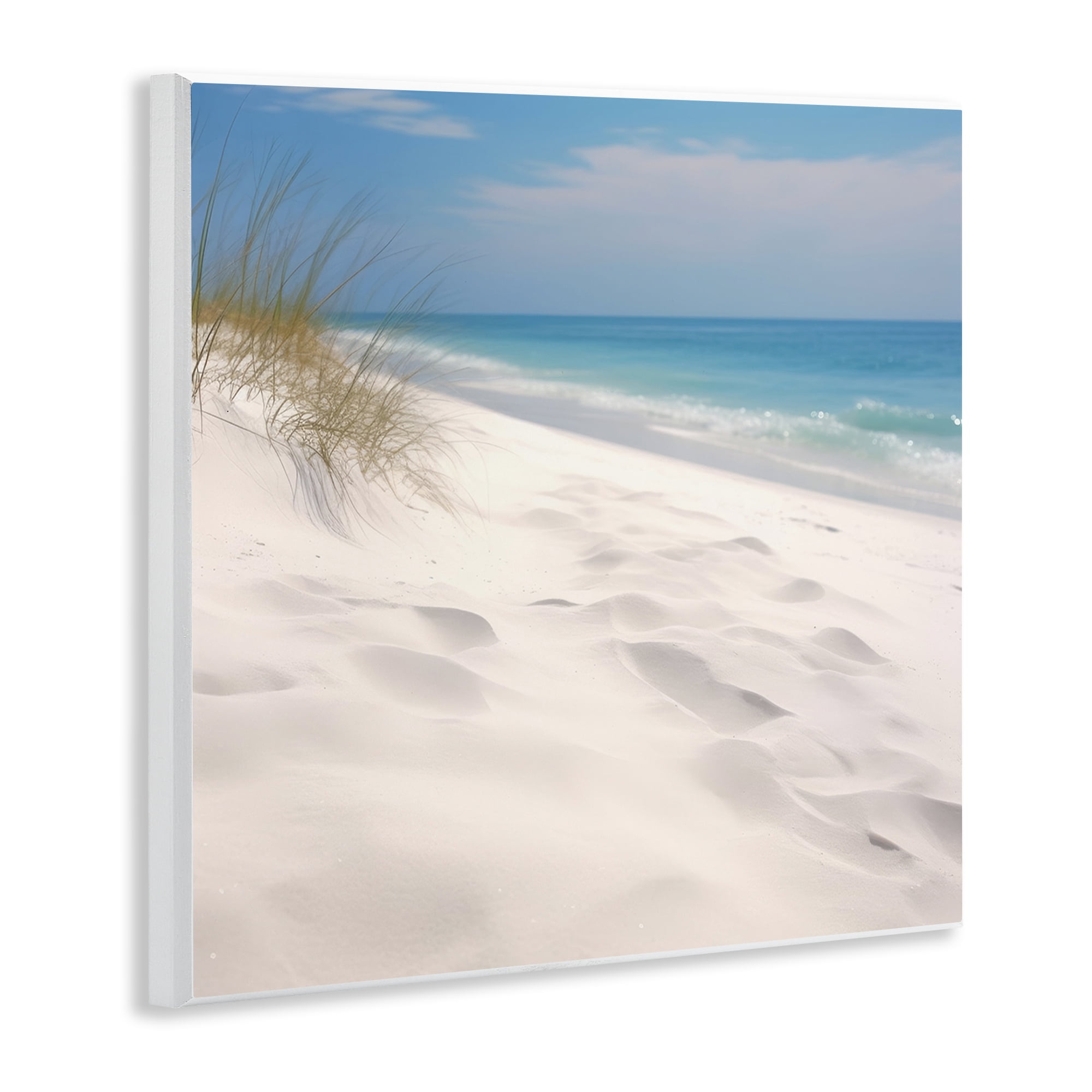 Stupell Industries Seabreeze Sandy Footprints Landscape Photography Unframed Art Print Wall Art, 12 x 12