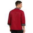 thumbnail image 2 of iEFiEL Mens Chef Coat Long Sleeve Kitchen Cooking Uniform Jacket with Chest Arm Pockets Red XXL, 2 of 7