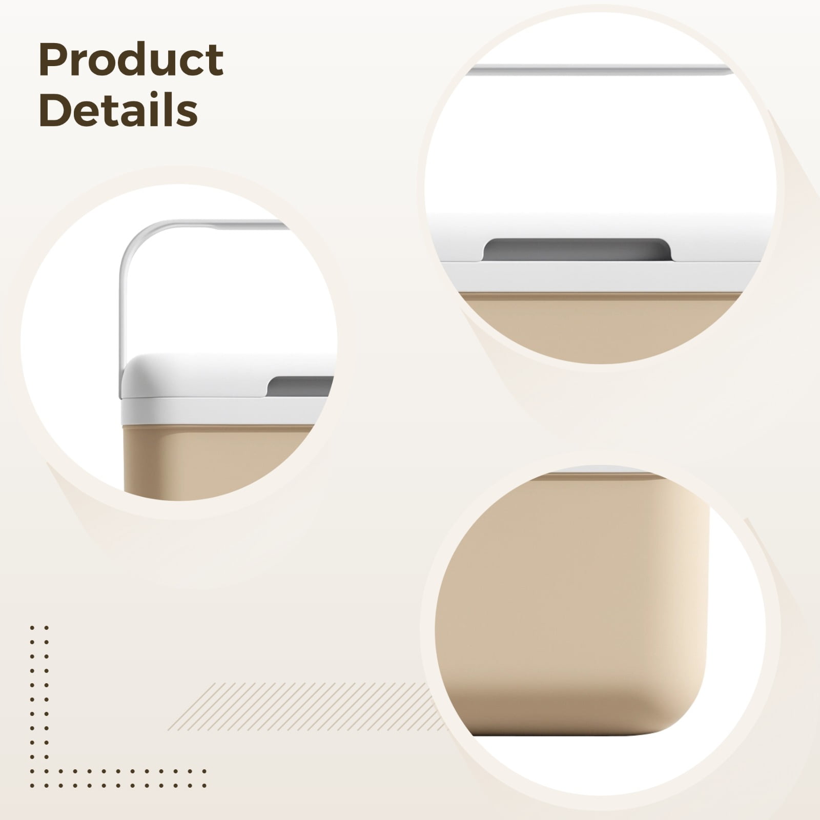 5L Insulated Box, Portable Car Commercial Refrigerator with 5 Ice Packs, Mini Compact Design, Lightweight Picnic Ice Chest for Outdoor Camping, BBQ, Beige