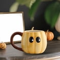 thumbnail image 4 of 15 oz Halloween Pumpkin Ghost Ceramic Coffee Mug Cute Ghost Pattern Shaped Novelty Drinking Cup with Handle for Women Men Gifts Halloween Party Decoration, 4 of 6