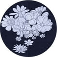 thumbnail image 1 of Ahgly Company Indoor Round Patterned Night Blue Area Rugs, 5' Round, 1 of 6