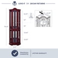 thumbnail image 5 of BELLEZE Loraine Canted Front Lighted Corner Curio Cabinet With 5 Tier Shelves, Cherry, 5 of 7