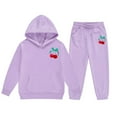 thumbnail image 2 of MAIHAN-Girls Winter Hoodie & Joggers Set 2-13 Years, Winter Hoodie and Pants 2-Piece Outfit, Cozy Warm Lined Sweatsuit for Boys and Girls(Light Purple2,10-11Years), 2 of 4