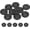 Black, variant on 10pcs Sewing Button 23mm (7/8 Inch) 4 Holes Resin Thickened Round Crafting Replacement Buttons for Clothing DIY Crafts Decoration, Brown