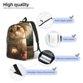 thumbnail image 3 of Disketp Cute Kitten Water Lilies print Canvas Backpack Lightweight Travel Daypack Student Rucksack Laptop Backpack-Medium, 3 of 5