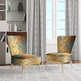 thumbnail image 2 of Designart "Exquisite Evening Glow Vintage Gold On Teal I" Upholstered Modern Geometric Accent Chair and Modern & Contemporary Arm Chair - Multiple Color & Pattern, 2 of 7