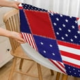 thumbnail image 3 of American Flag Patchwork Round Tablecloth USA Patriotic Independence Day Waterproof Oil-Proof Table Cover Table Cloth for Indoor Dining, Outdoor Picnic Parties, Camping,Fits for Table 40-44", 3 of 6