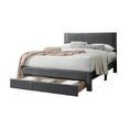 thumbnail image 3 of Contemporary Queen Corduroy Platform Bed Frame in Charcoal with Underbed Storage Drawer - Modern Upholstered Headboard, Box Spring Not Required, Master Bedroom Furniture, 3 of 12