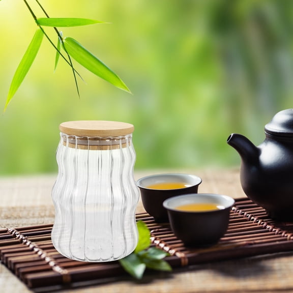OULII Storage Glass Jar Coffee Bean Canister Preservation Household Users 1Pcs