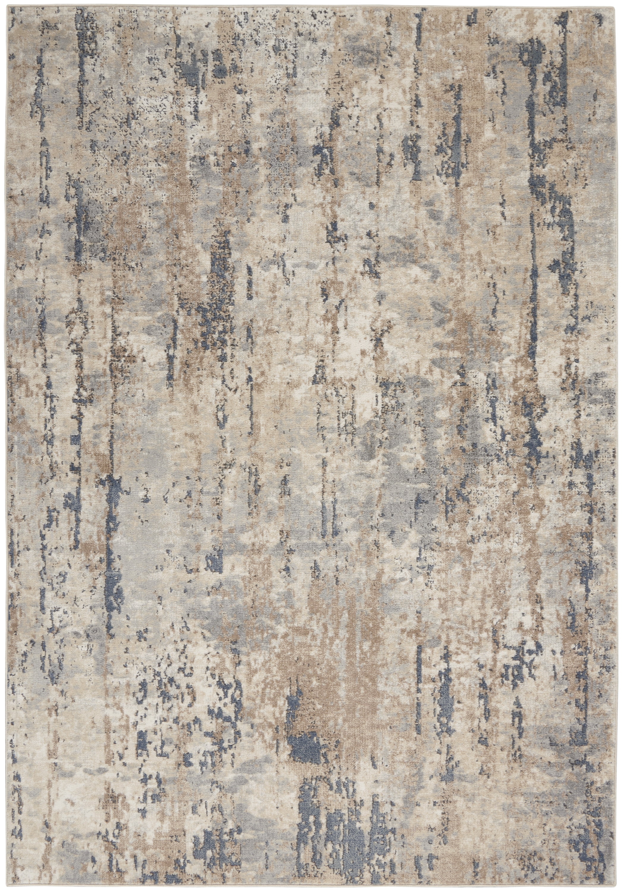 Nourison Concerto Rustic Beige/Grey 5'3" x 7'3" Area Rug, (5x7)