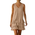 thumbnail image 2 of XiYing Robes d'Été pour Femmes, Robe Maxi d'Été Sans Manches à Col en V pour Femmes - Coupe Ample Décontractée pour la Plage et les Vacances, Design Uni, Taille Unique (Lot de 1), 2 of 7