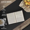 thumbnail image 4 of Dycanpo 45" Acacia Wood Black Bar Table - Rectangular Counter Height Pub Table for Indoor Use, Black, 4 of 7