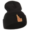 thumbnail image 4 of Idaho State Map Embroidered Long Beanie - Black OSFM, 4 of 5