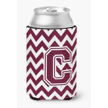 

Letter C Chevron Maroon and White Can or Bottle Hugger