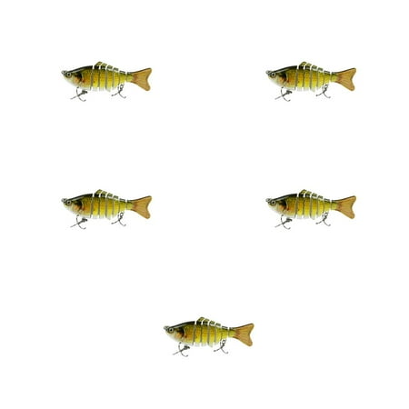 

5pcs Multi Sections 2 Triple Claws Hooks Artificial Fish Shape Bait Lifelike Fishing Spinner Fishhook