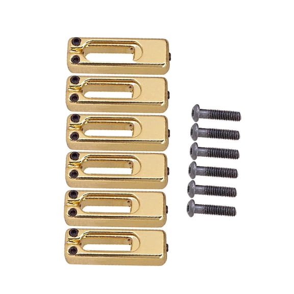 Ysyqkn 6 Pieces Vintage Roller Saddle Guitar Bridge Strings for Electric Guitar Bridge Golden