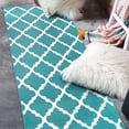 thumbnail image 2 of Crystal Art Gallery Carpet 361469WEB 2-1/2 Foot x 5 Foot; Teal; Polypropylene Backing; Stain Resistant; Machine Washable; Waterproof, 2 of 7