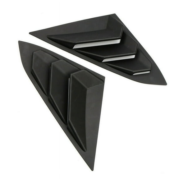 for 2016-2019 Matt Black Rear Window Louvers Shutters Cover Trim