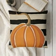 thumbnail image 3 of SHANXI Thanksgiving Day Pillow Covers Fall Decor Pumpkin Decorative Lumbar Pillows Black Stripes Throw Pillows 18x18in, 3 of 5