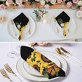 thumbnail image 2 of Cloth Napkins Set of 8 - 20x20 Inches, Yellow Sunflowers Washable Reusable Table Napkins, Farmhouse Floral Leaves Butterfly Black Soft & Absortbent Dining Napkin for Party Wedding Hotel Restaurant, 2 of 8