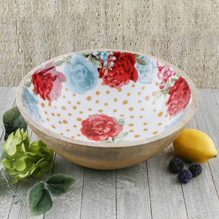 The Pioneer Woman 11.5" Blossom Jubilee Wood Serving Bowl
