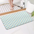 thumbnail image 4 of Light Blue and Cream Checkered Pattern Bathroom Rugs Mat,Non Slip Microfiber Bathroom Rug,Rubber Backing,Soft Bathroom Mats for Bathroom Floor,Tub and Shower,17x30in(43x75cm), 4 of 5