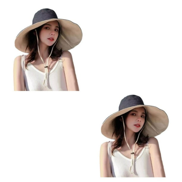 Sombrero de pescador Qarigey para mujer con ala ancha y decoración Naranja