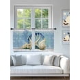 thumbnail image 4 of Sheer Curtains 45 Inch Length 2 Panels Set for Kitchen, Blue Coastal Starfish Semi Sheer Curtains for Windows, Vintage Wooden Nautical Coral Summer Voile Window Treatments Rod Pocket Curtain, 4 of 7