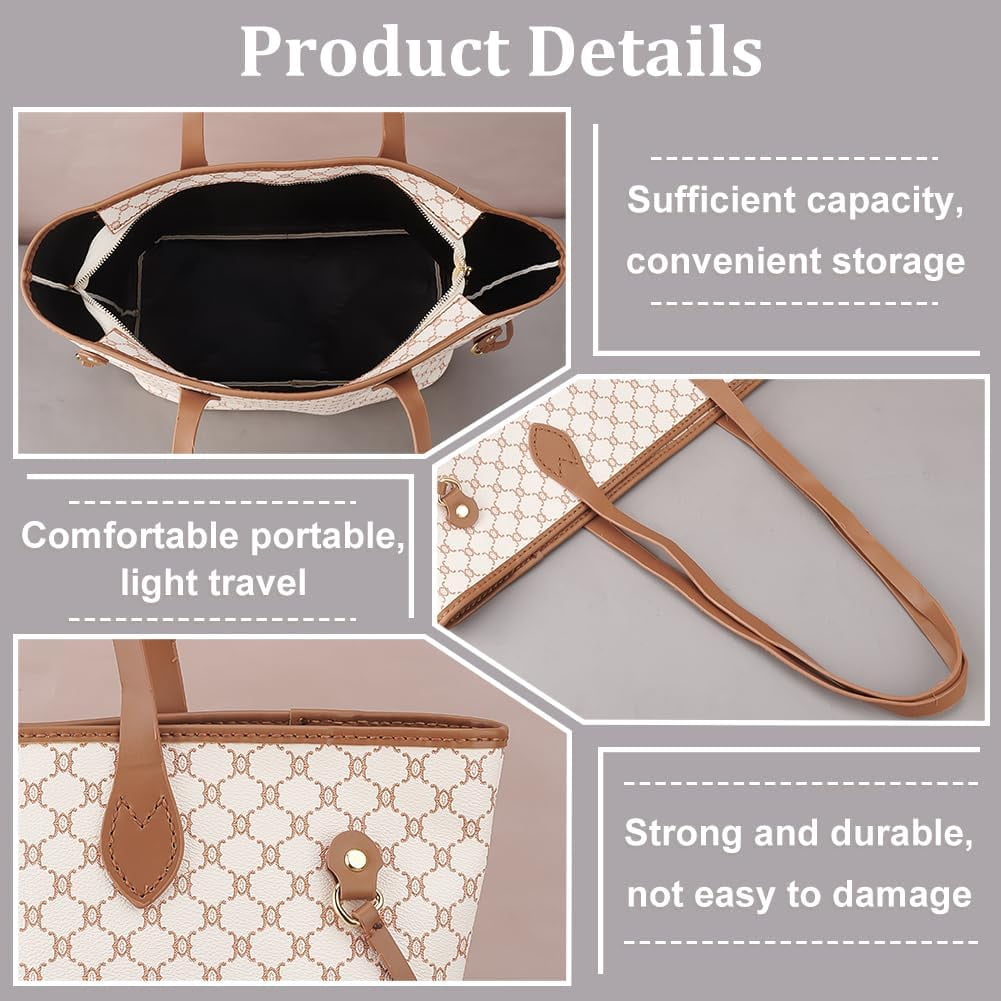DIY PU Leather Tote Bag Kit DIY PU Leather Shoulder Bags Sew on Making Kit Handmade Handbag Sewing Material Tools Set Handmade Purse Craft Making Project Personalized Women Gift Beige PapayaWhip