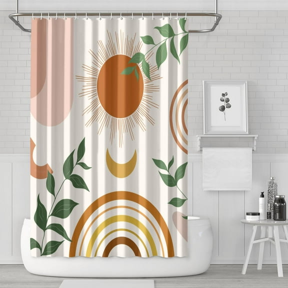 Waterproof Bohemian Shower Curtain 72x72 Inch Boho Style Polyester Unique Shower Curtain for Bathroom Hotel Home Decor with 12 Plastic Hooks