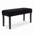 thumbnail image 5 of Home Design Guymon Modern Rectangular Upholstered Dining Bench with Corduroy Fabric and Wood Legs, Black, 5 of 8