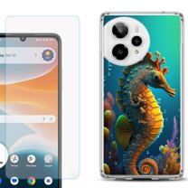 Phone Case for Cricket Icon Pro 2026, with Screen Protector, by OneToughShield - Seahorse