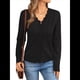 thumbnail image 3 of Suéteres Tipo Cárdigan de Larga para Mujer, Informales, Ligeros, con Botones y Cuello en V, para Otoño Negro M, 3 of 10