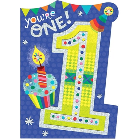 Paper House Productions Die Cuts - Paper House Productions You're One Die Cut Foil Age 1 / 1st Birthday Card