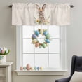 thumbnail image 3 of Valance Curtains for Kitchen Windows Watercolor Blossom Floral Bunny Rod Pocket Valance Pastoral Floral Wreath Short Window Curtain Topper for Bedroom Living Room Bathroom 42x12in,1&nbsp;Panel, 3 of 9