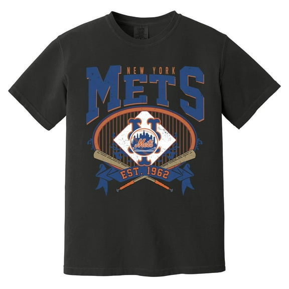 Vintage New York Mets Est 1962 Baseball Fan Graphic Tee Comfort Color T-Shirt