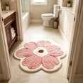 thumbnail image 6 of Antqov Bath Mat, 24x24" Small Non Slip Water Absorption Flower Bath Rug Soft Washable Bathroom Rug for Home Bathroom Decor, 6 of 6